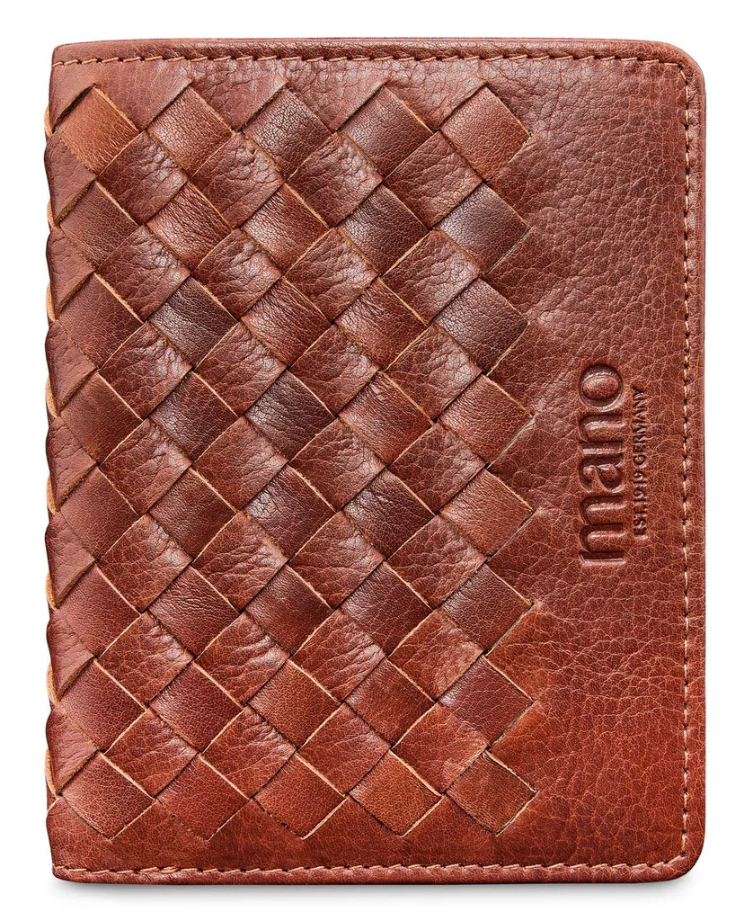 mano Pelle porta carte di credito Don Luca Creditcard Wallet Cognac marrone