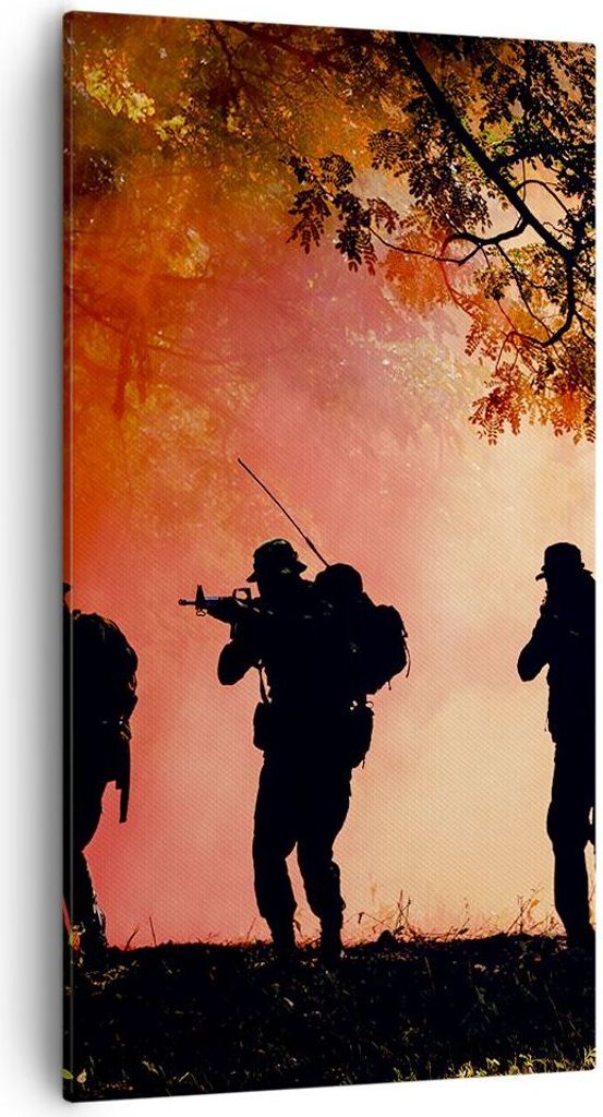 Bild auf Leinwand - Leinwandbild - Soldat Gewehr - 55x100cm Produktbild 