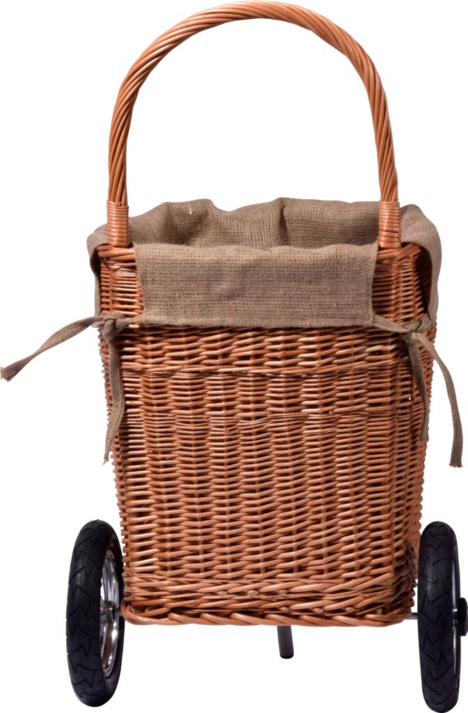 dobar Praktischer Kaminholzwagen aus geschälter Weide mit Produktbild 4