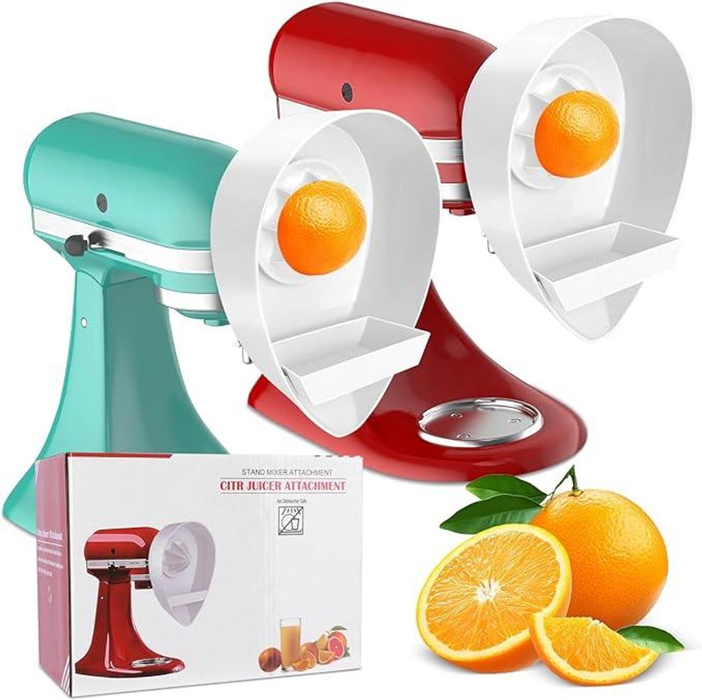 2er Zitruspresse-Aufsatz für Standmixer,Cofun Juicer-Befestigung für den KitchenAid-Mixer, Citrus Squeezer mit 2-Größen Reamer & Splash Guard