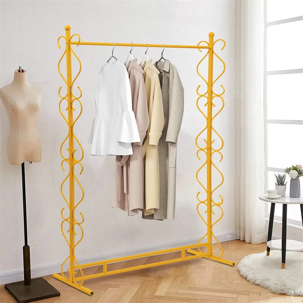 Porte-robe en métal or cadre carré - Support robuste pour mariages - 6