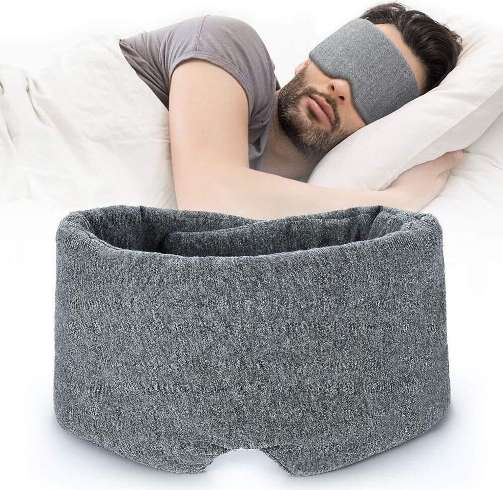 Handgefertigte Baumwollschlafmaske - bequemes atmungsaktives Augenschlaf, verstellbarer Augenbinde, Flugzeug Reisetasche beste Nacht Begleiter