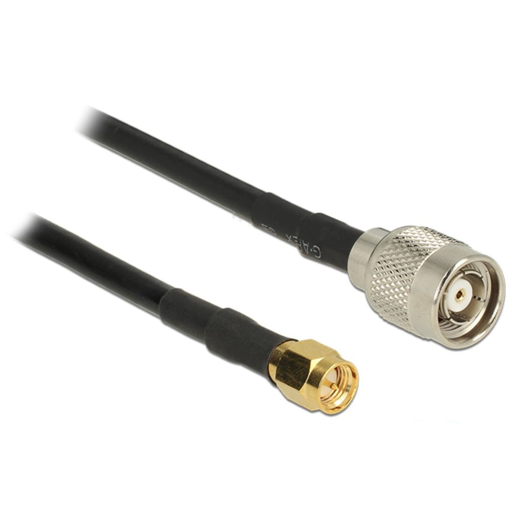 DeLOCK 89512, 7,5 m, RG-58 C/U, RP-TNC, SMA, Schwarz