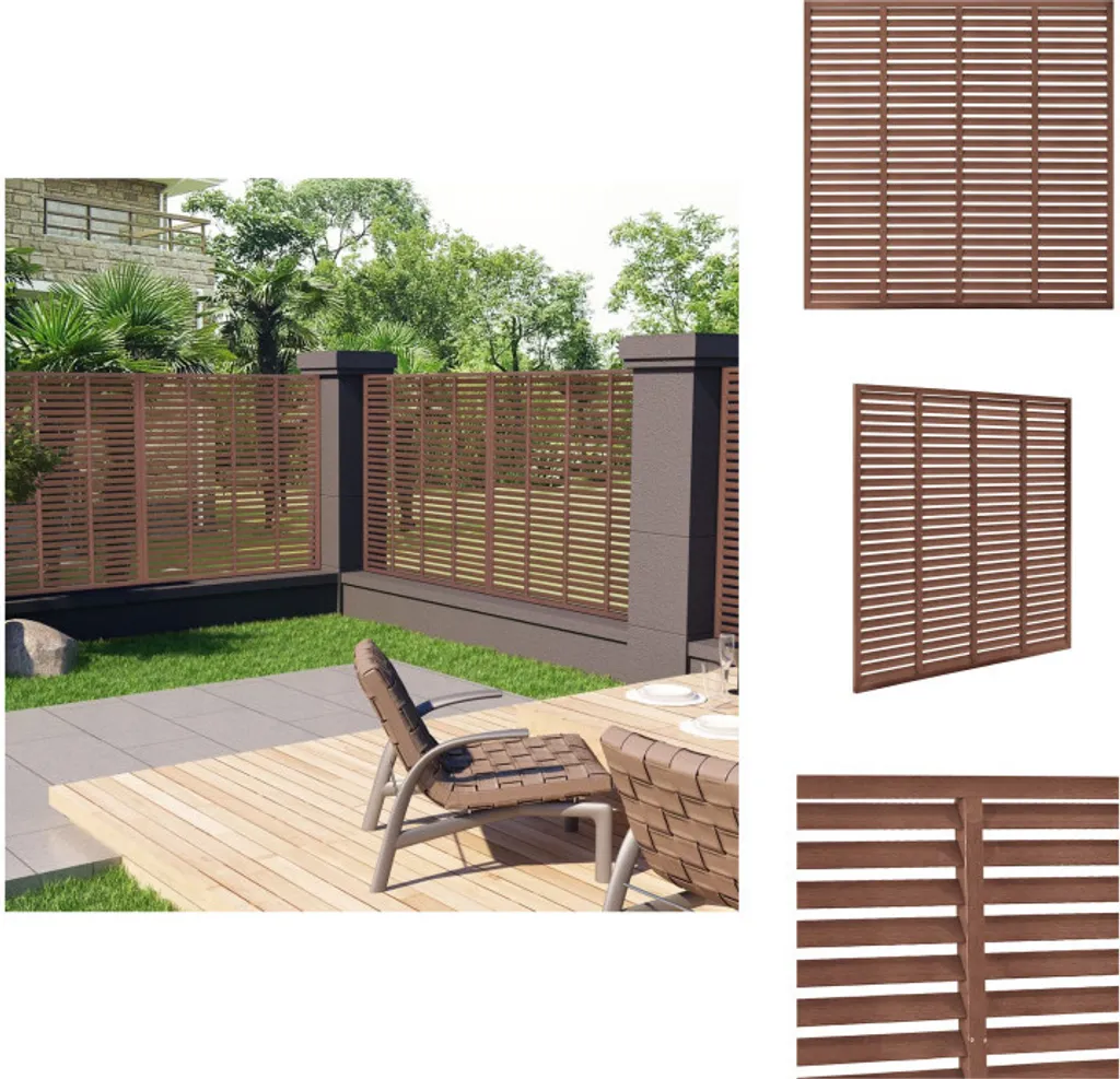 Clôture brise-vue composite WPC Marron - 180x180cm Pour Jardin