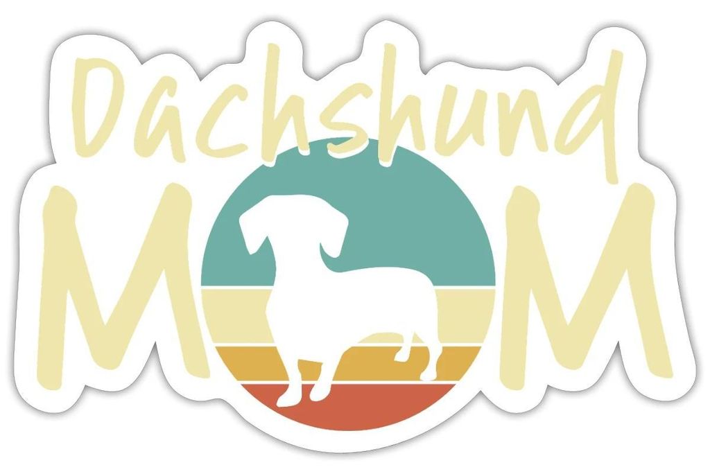 Spreadshirt Dachshund Mom | Dackel Mama Sticker Aufkleber, 10 x 10 cm, Mattweiß