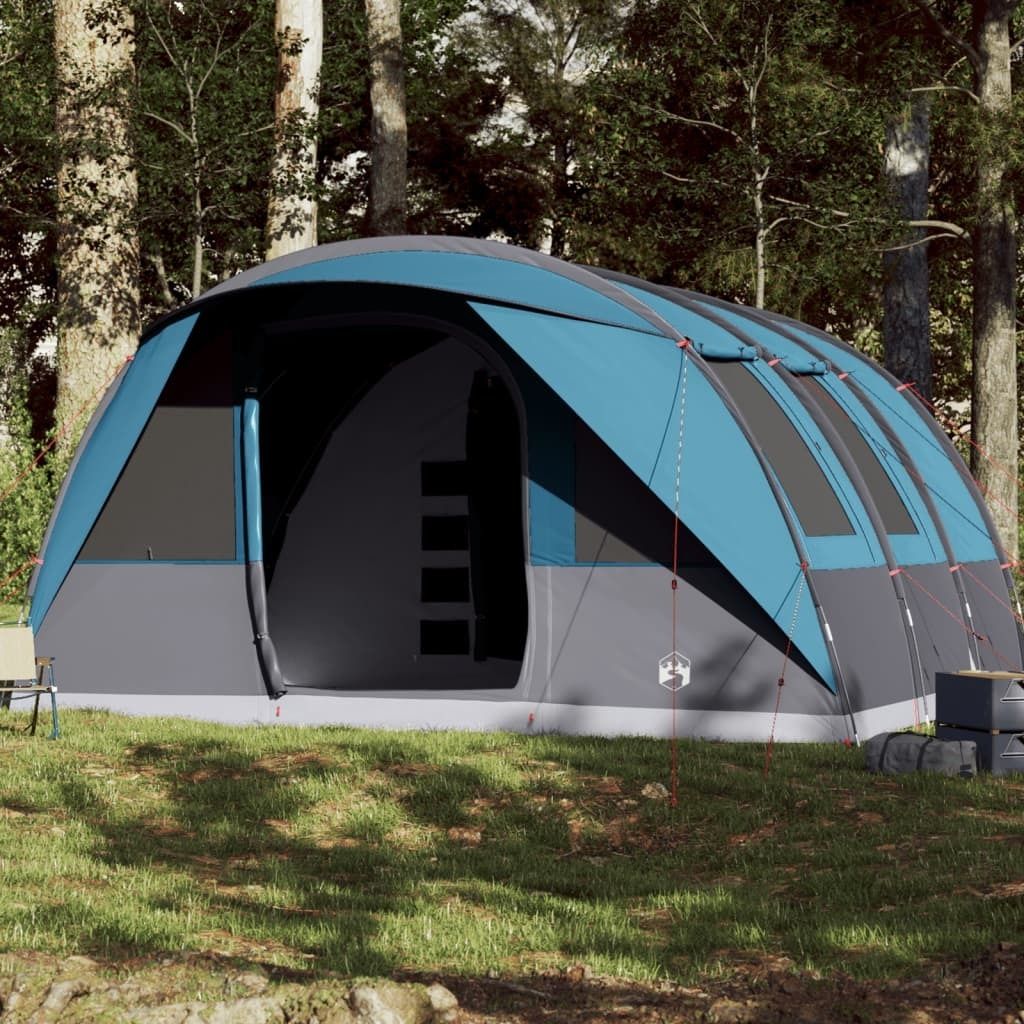 "im Angebot" Tunnel-Familienzelt 7 Personen Blau Wasserdicht - Campingzelte CC25266
