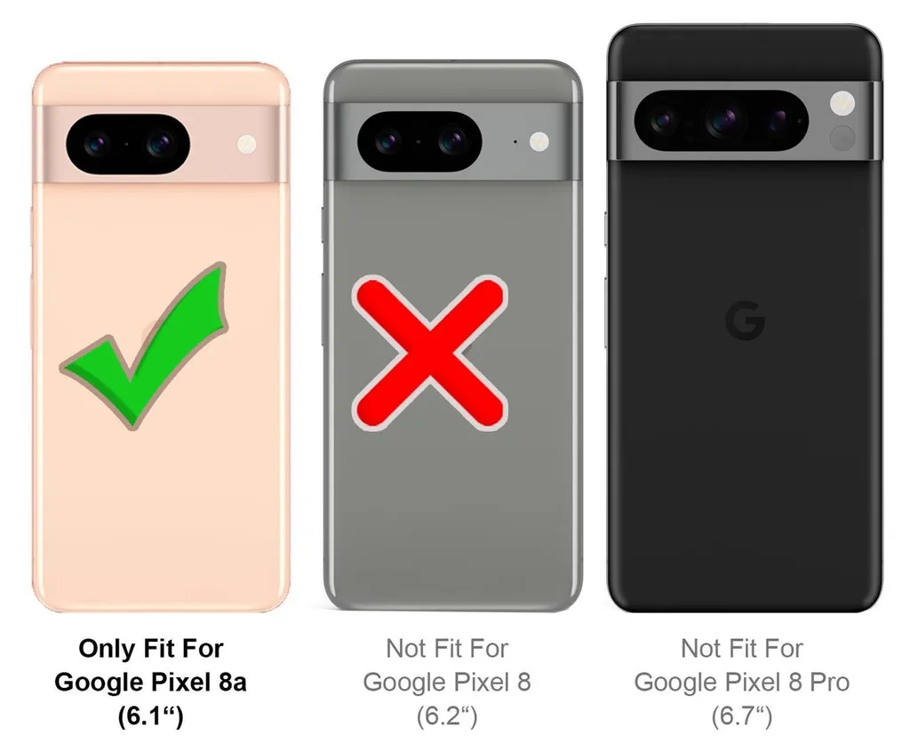 Cover Google Pixel 8a Libro Robusta - Flip Case Protettiva Slim - 3