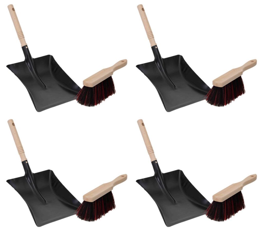 Novaliv 4x Kehrschaufel Set schwarz Arenga u. Produktbild 
