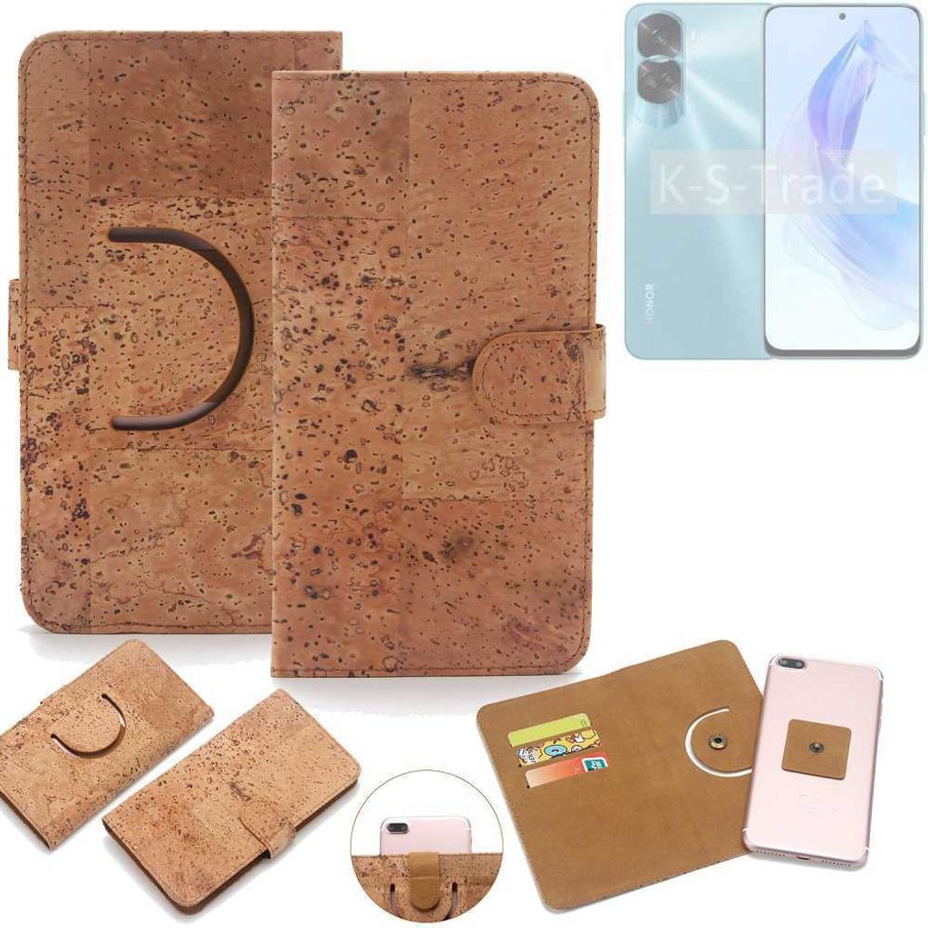 K-S-Trade Handy-Hülle Schutz-Hülle kompatibel mit Honor 90 Lite Handyhülle Schutzhülle Korkhülle Kork-Hülle 1x