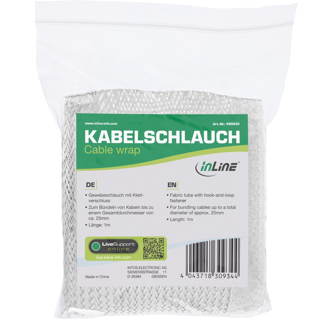 InLine® Kabelschlauch, Gewebeschlauch mit Klettverschluss, Produktbild 5