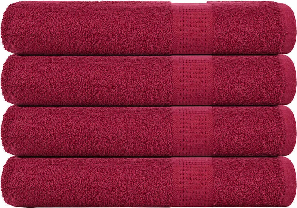 Set 4 Asciugamani Sauna FROGN 80x200cm Bordeaux | 100% Cotone 360gsm