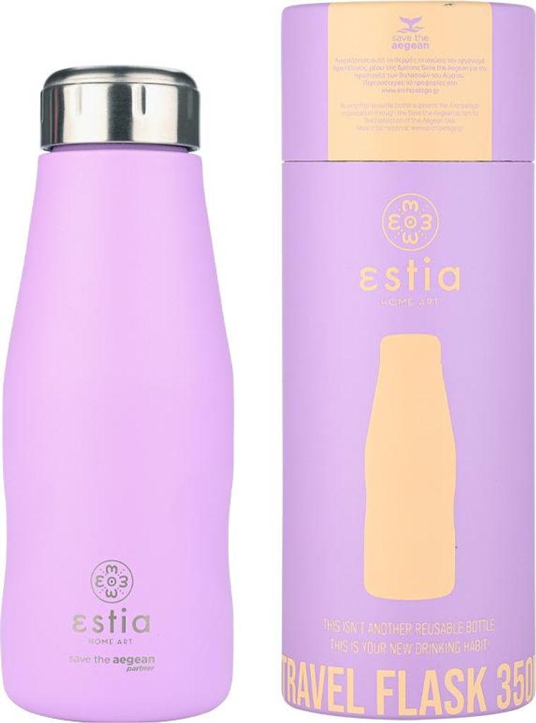 ESTIA | Thermosflasche - 350 ml - violette Isolierflasche - mit Schraubdeckel