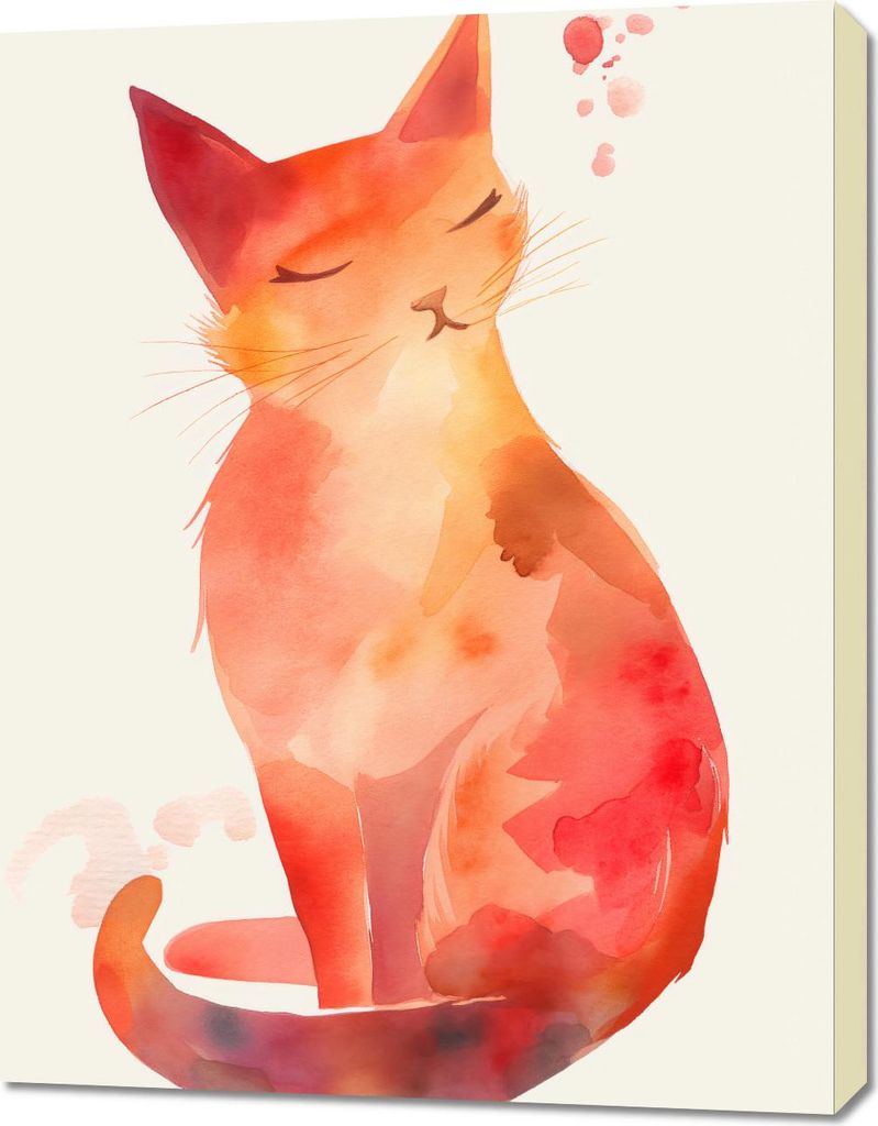 Bild 70x90cm Aquarell Katze