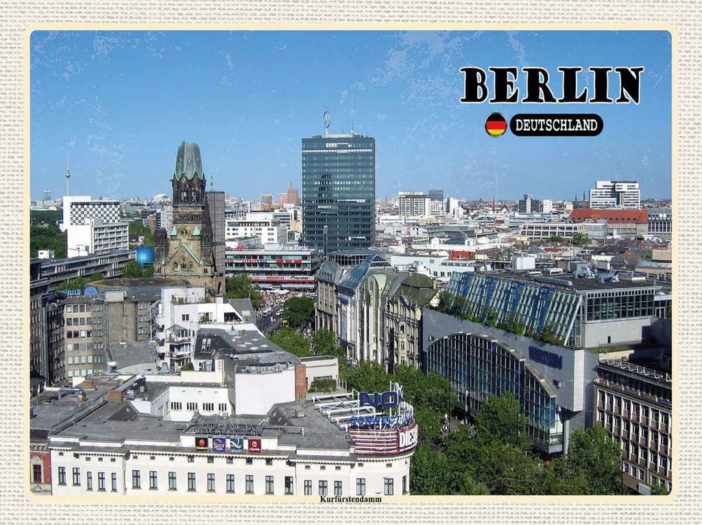 vianmo Holzschild 30x40 cm Berlin Hauptstadt Kurfürstendamm Bildmotiv Reisemotiv Abenteuer Reisen