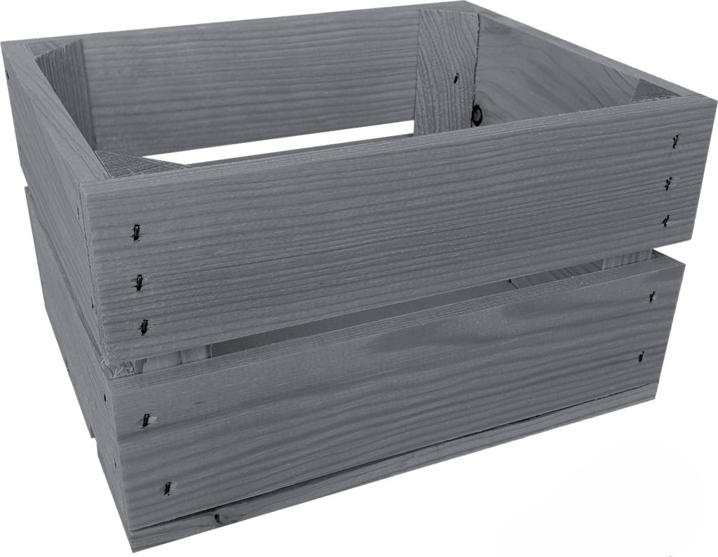 Lermowood Holzkisten 25 x 20 x 15cm Grau Dekokisten aus Produktbild 