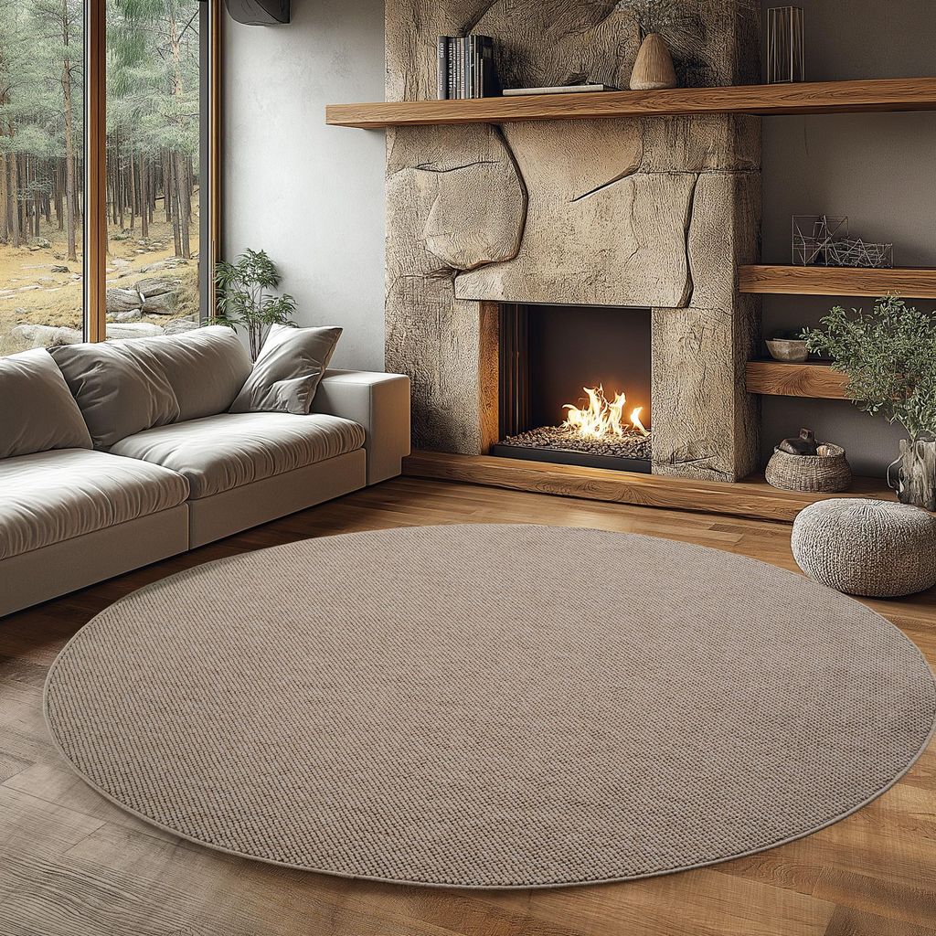 Ayyildiz | Tapis moderne Helix - 200 cm x 200 cm - Beige - Image du produit 