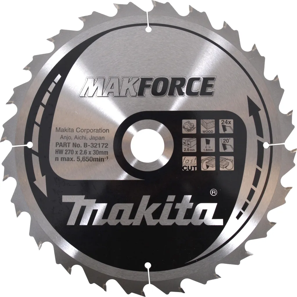 Lame anti-surchauffe Makita B-32172 pour scier le bois sans effort