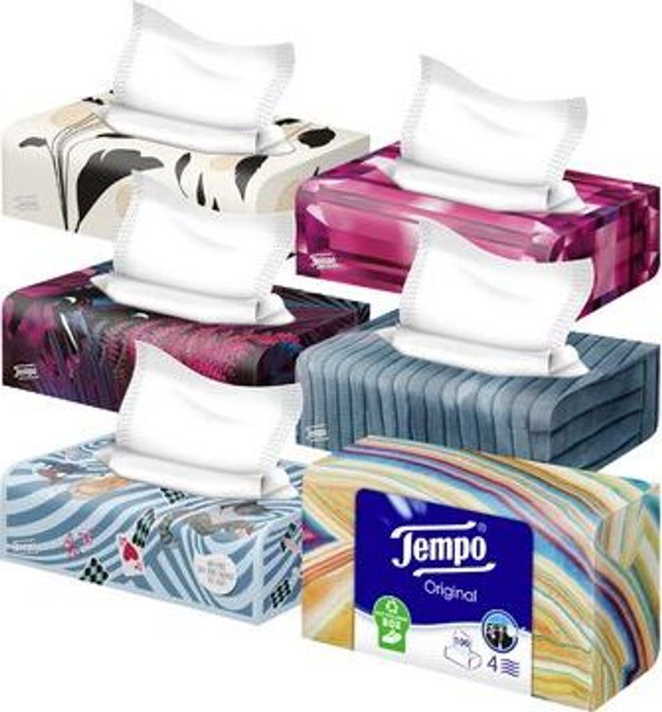 Chusteczki Tempo Original, 4-warstwowe, białe, pudełko 100 Zdjęcie produktu 