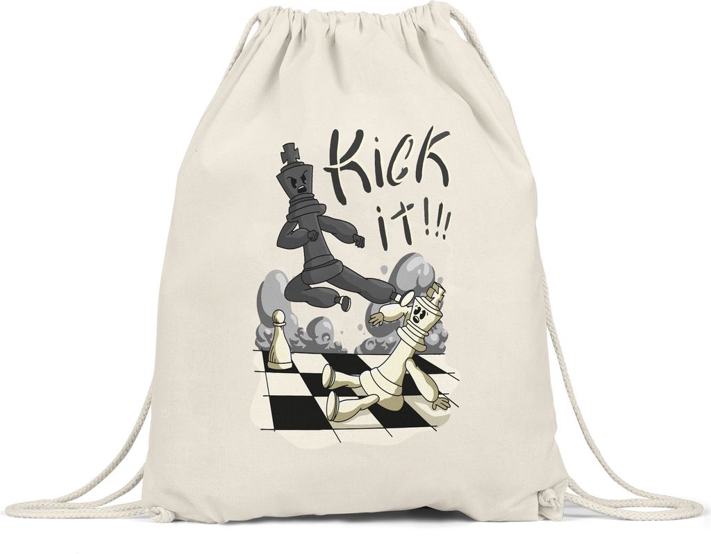 Kick It Turnbeutel Gymsack Schachspieler Schachbrett Chess Produktbild 