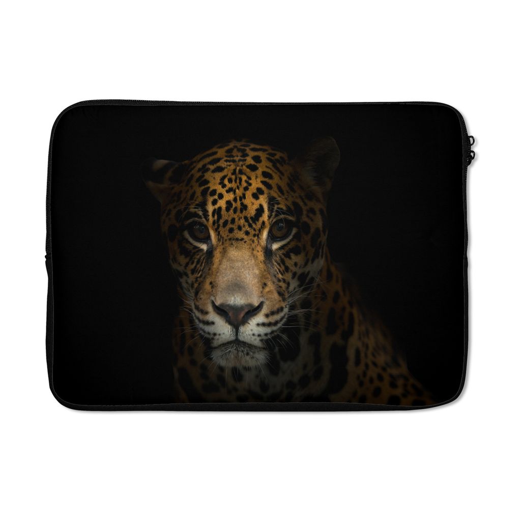 MuchoWow Laptop Hülle 14 ZollPanther - Schwarz - Nacht Laptoptasche - Laptoptasche - Stoßsicher - Schutzhaube