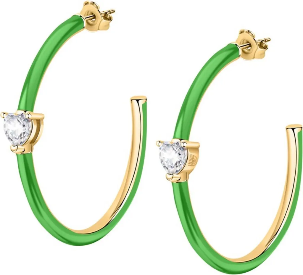 Gioielli Chiara Ferragni J19AVI25: Orecchini Love Parade Verde Maxi