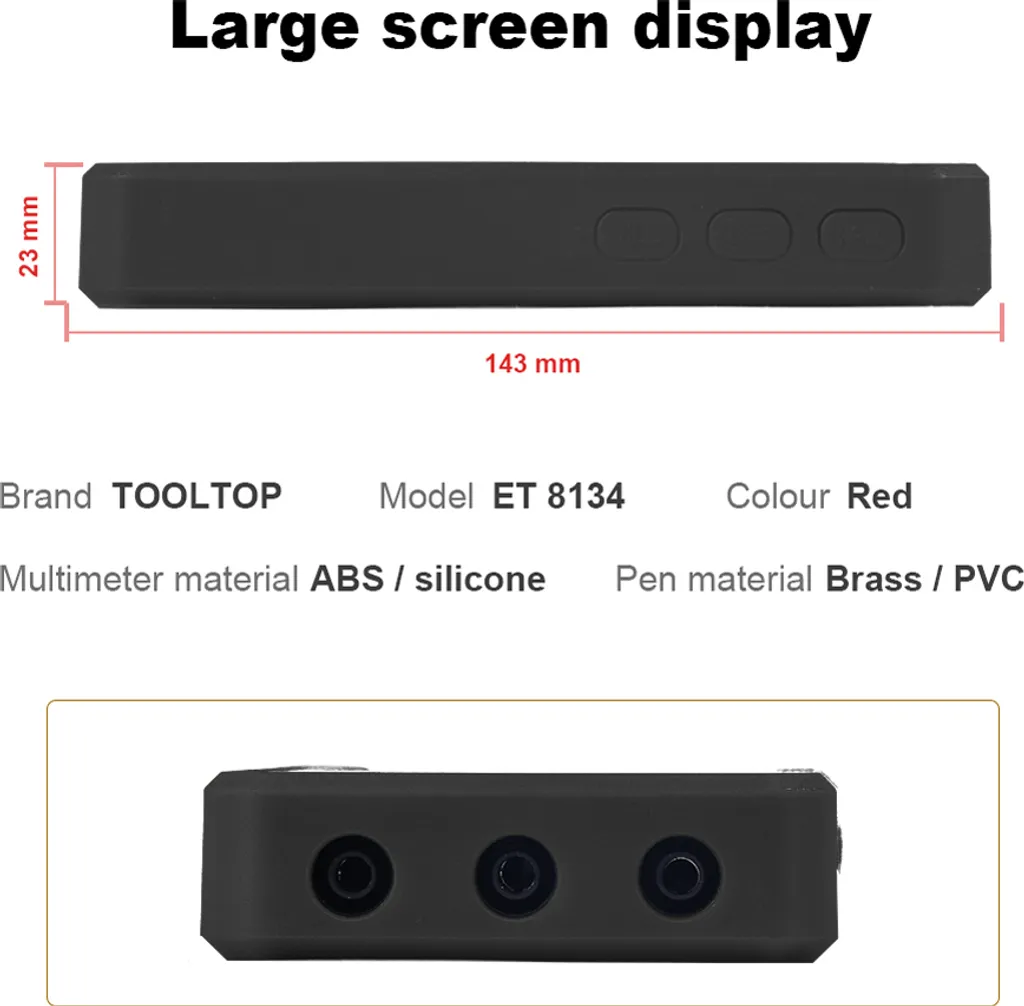 TOOLTOP ET8134 Multimètre Numérique 4,7 Pouces Tension AC/DC et Capacité