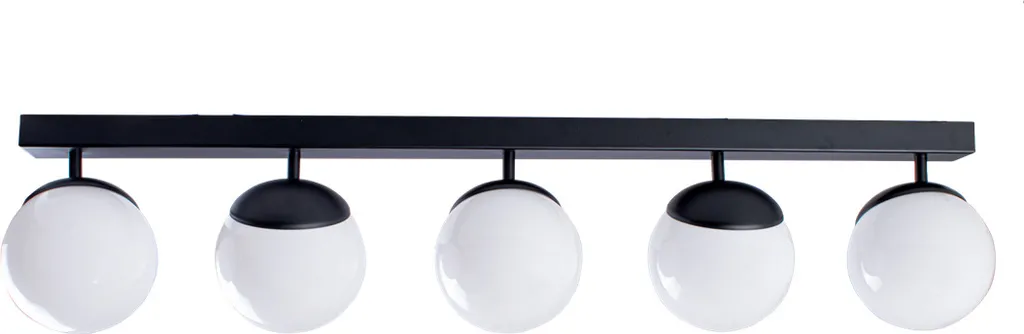 Plafonnier SFERA Milagro Blanc et Noir 5x E14 40W en Verre 100cm