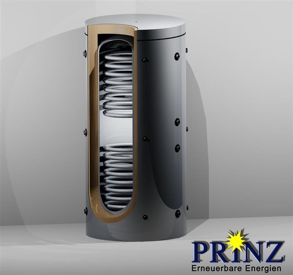 Pufferspeicher 1500 Liter mit 2 Wärmetauschern für Solar & Isolierung