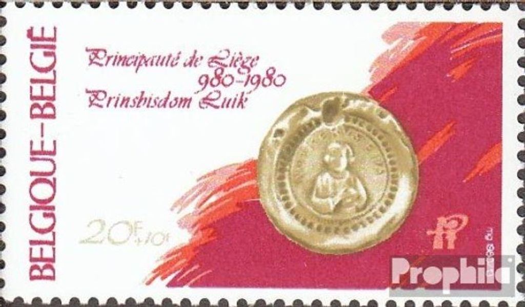 Briefmarken Belgien 1980 Mi 2042 (kompl.Ausg.) gestempelt Siegel des Fürstbischofs Notger