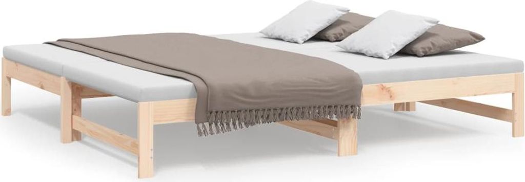vidaXL Lit de jour extensible 2x(90x190) cm Pin massif Image du produit 