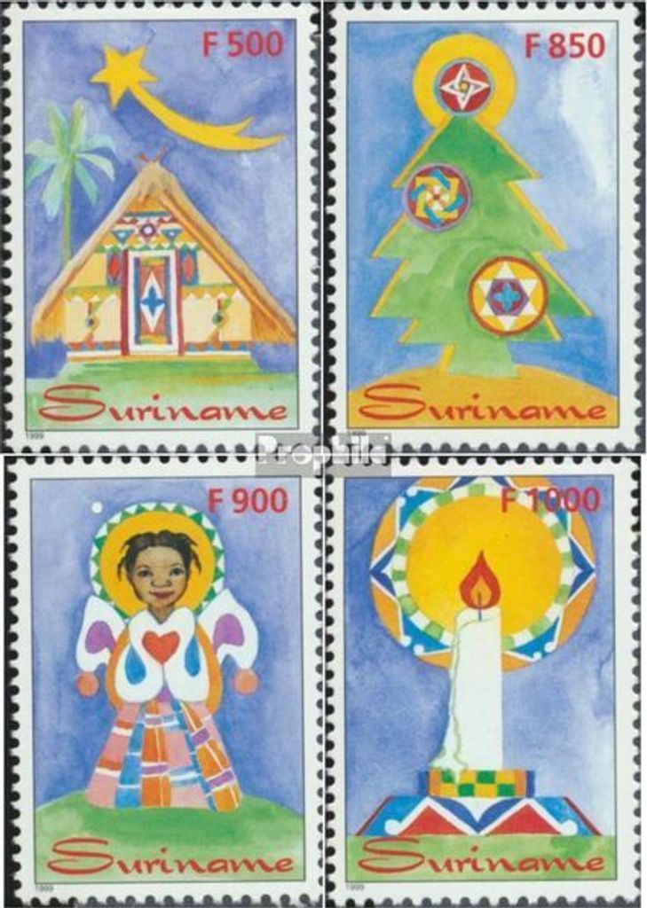 Briefmarken Suriname 1999 Mi 1711-1714 (kompl.Ausg.) postfrisch Weihnachten