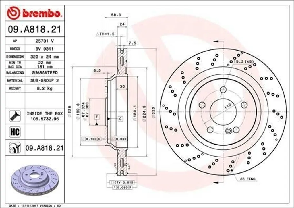 Restaurez le freinage de votre Mercedes SL R230 avec le disque Brembo 09.A818.21