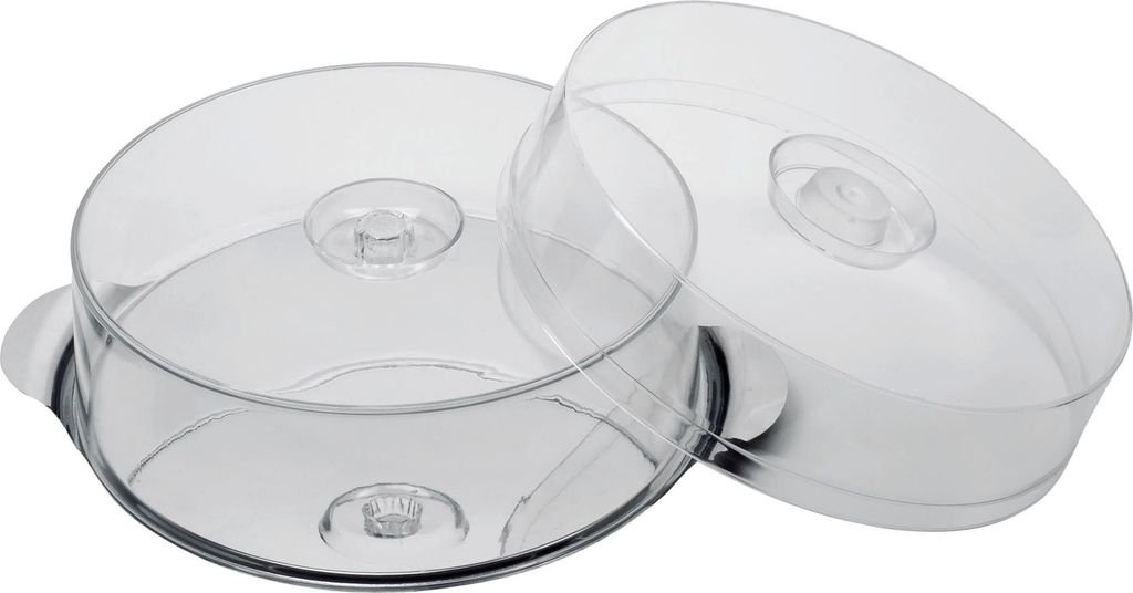 APS Tortenplatte mit 2 Hauben 7+11cm Edelstahl/Kunststoff Produktbild 