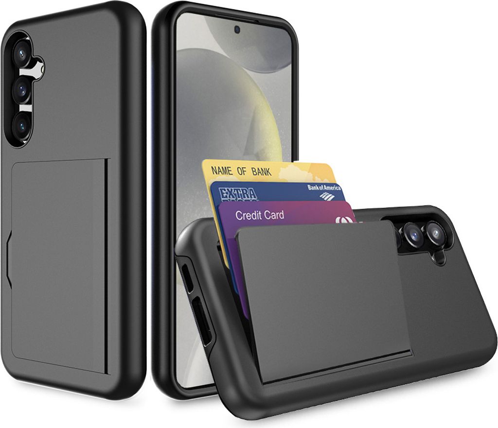 Smartphonica Telefon Fall geeignet für Samsung Galaxy S24 Plus starke TPU mit Kartenschlitz - TPU starken Fall mit Kartenschlitz - Schwarz