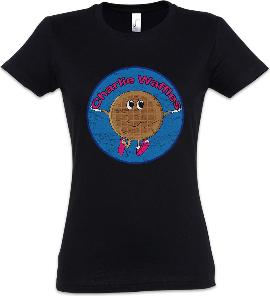 Urban Backwoods Charlie Waffels, Damen T-Shirt, Farbe: Schwarz, Größe: M