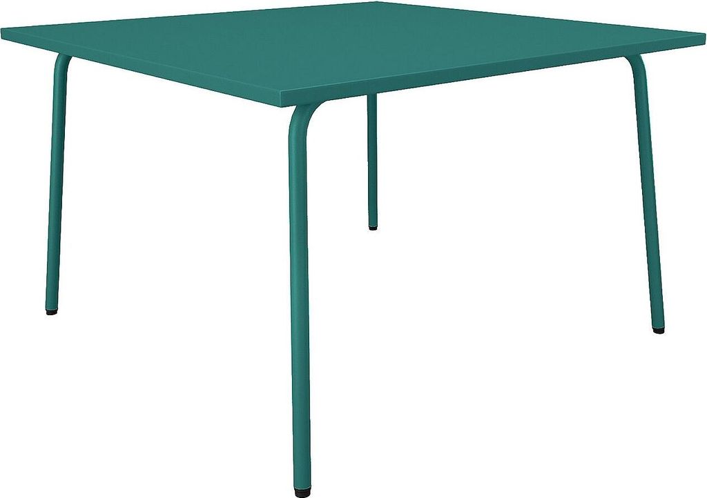 Quadratischer Metall-Gartentisch 120 cm lang - Seeblau - MIRMANDE by MYLIA