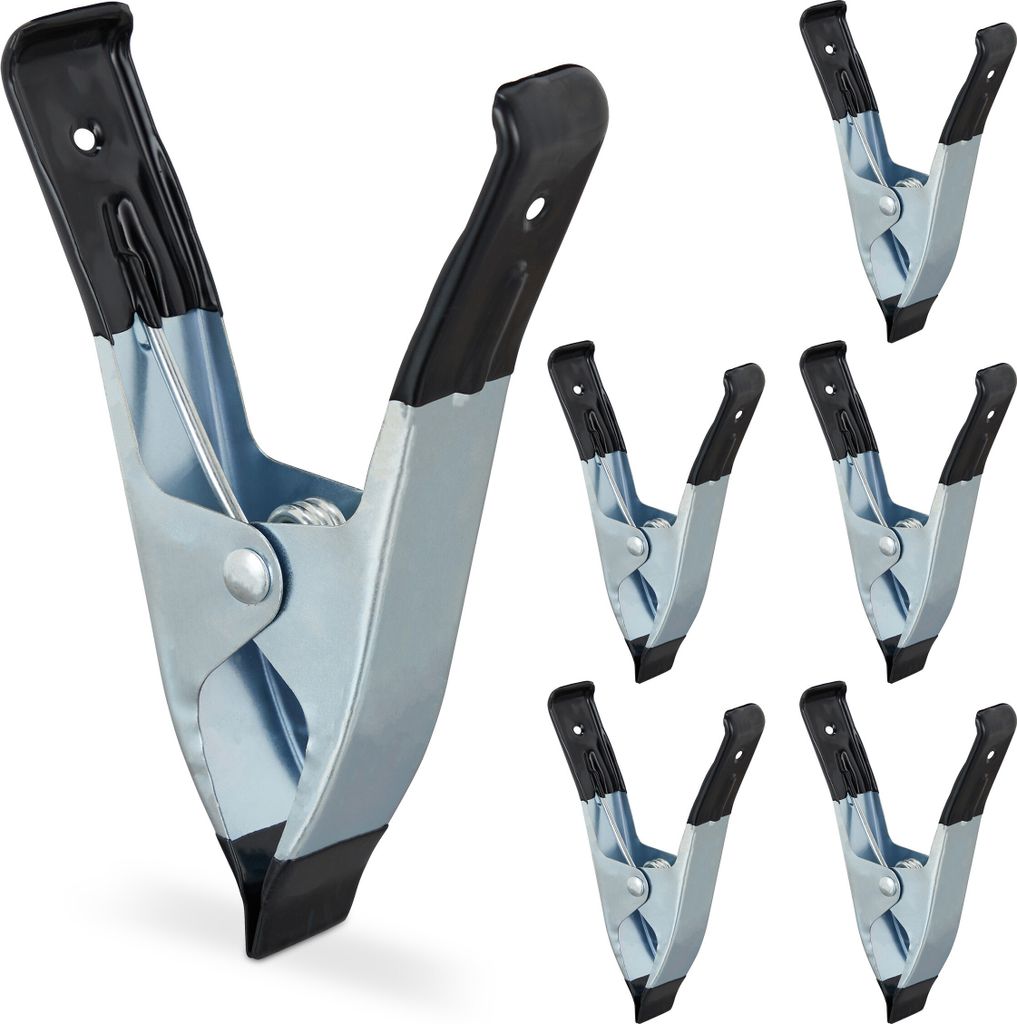 relaxdays Klemmzwingen Metall 6er Set