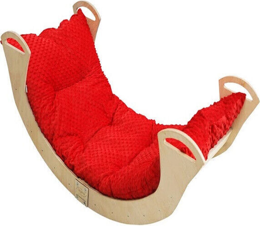 Skyline Holz Kletterbogen Klettergerüste Kletterdreieck Baby Kletterwippe Holzbogen für Kinder Montessori Lack Klappbar, mod.C, 113x51x56cm, Rot