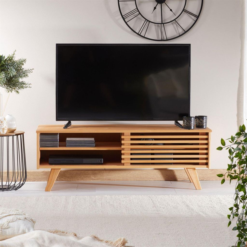 TV Lowboard SEAN 115 cm, Eiche Finish - TV Kommode aus Produktbild 