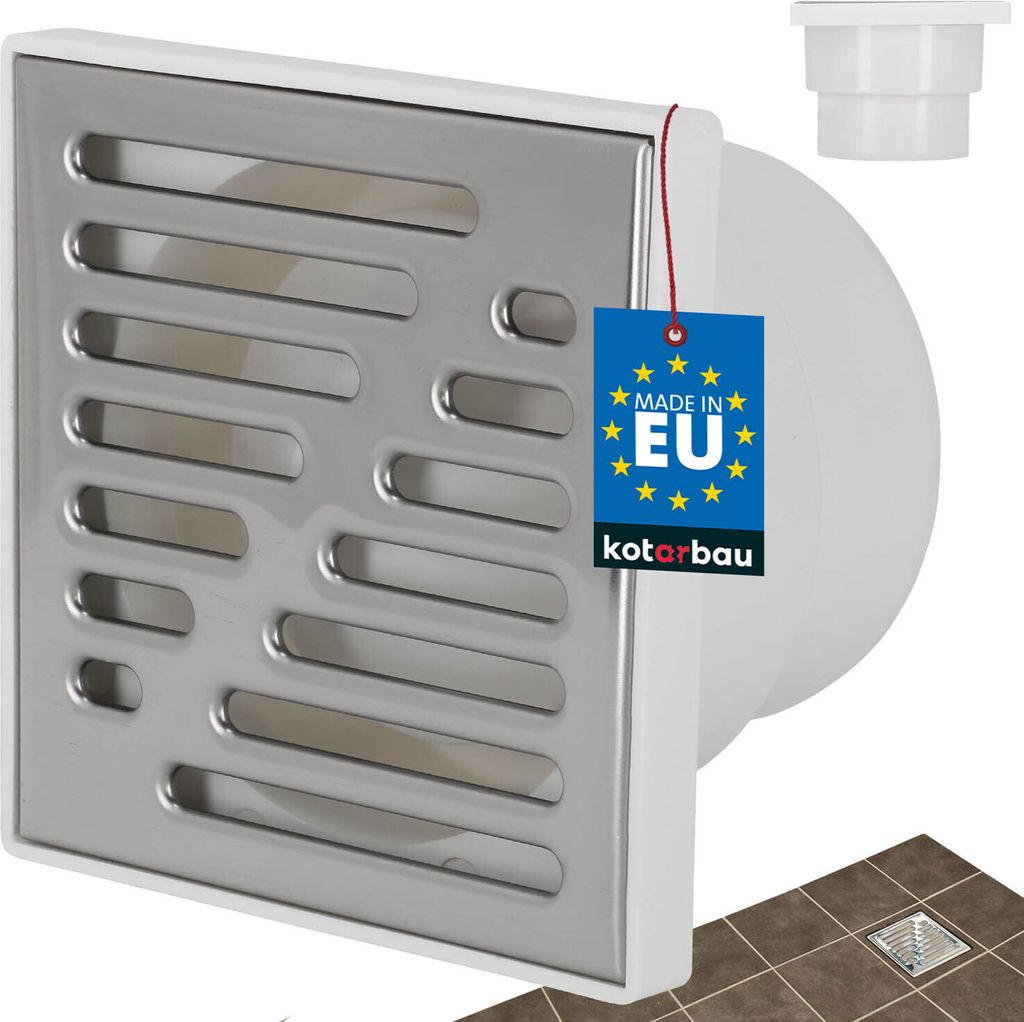 KOTARBAU® podlahový odtok 110 mm odtoková mřížka 150 x 150 Obrázek produktu 