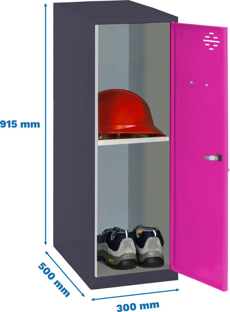 Simonrack Spind SIMONLOCKER DISM SINGLE anthrazit, pink 8425437116773, 1 Schließfach 30,0 x 50,0 x 91,5 cm