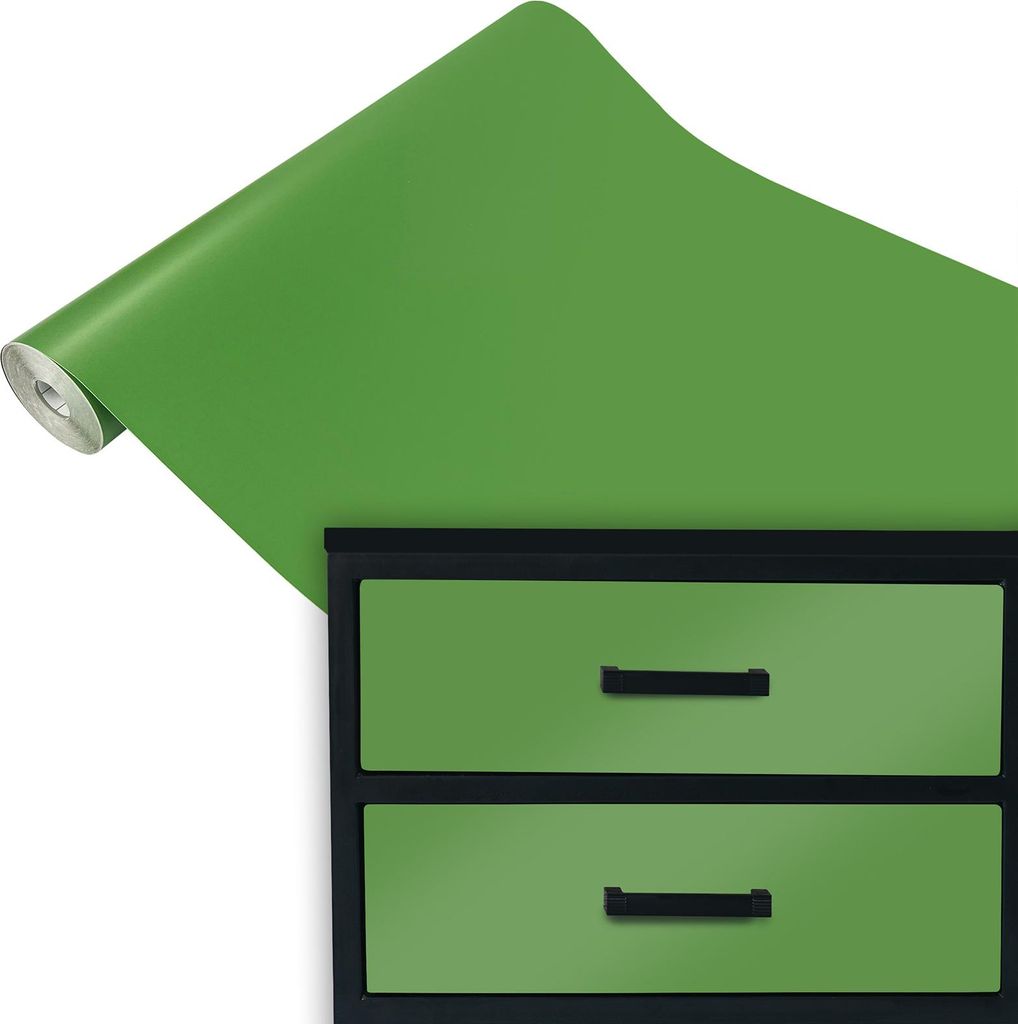 Klebefolie Möbel 45x100 cm - Grüne Avocado Matt - Möbelfolie selbstklebend einfarbig - Folie für Möbel zur Renovierung von Türen, Schränken ...