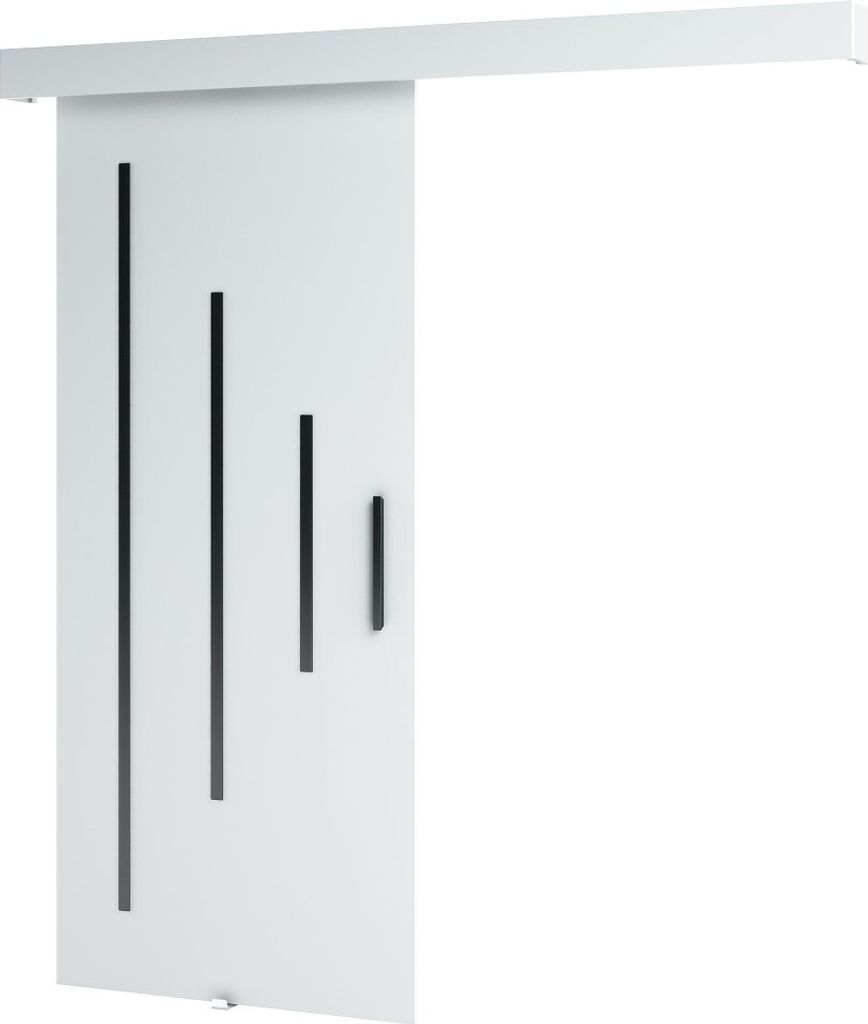 MEBLE KRYSPOL Schiebetürsystem SALWADOR Y mit Schienenabdeckung, Einbautüren, 90x204cm, Weiß