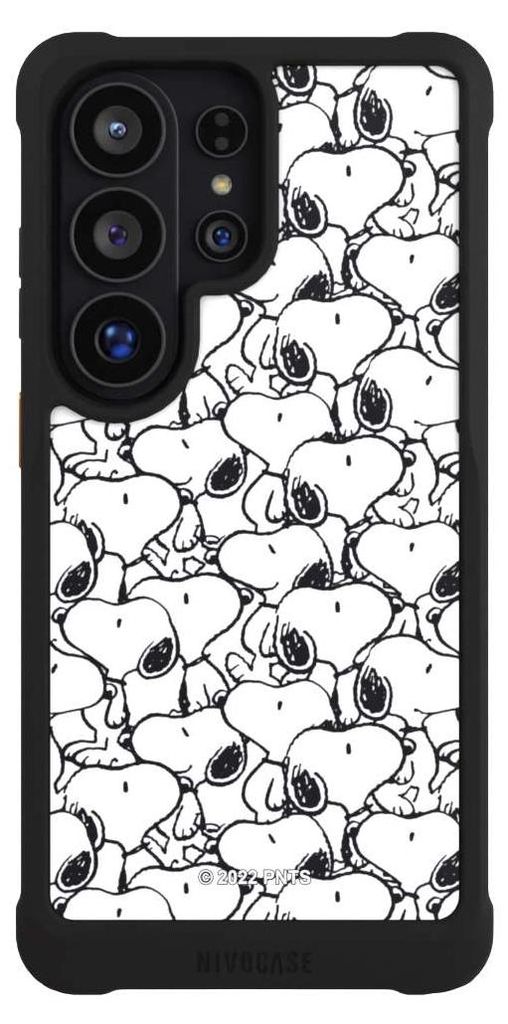 NIVOCASE Hülle für Samsung Galaxy S26 Ultra Stoßfeste Handyhülle NIVOmax Case Schwarz Muster Peanuts Snoopy