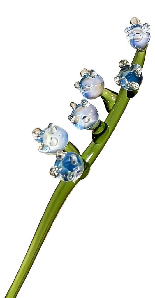 Mini-Glasblumenfigur, handgefertigt, transparenter Blumenstrauß aus Kunstkristall, Sammlerstück, mundgeblasen, Tischdekoration für Muttertag, Ge...
