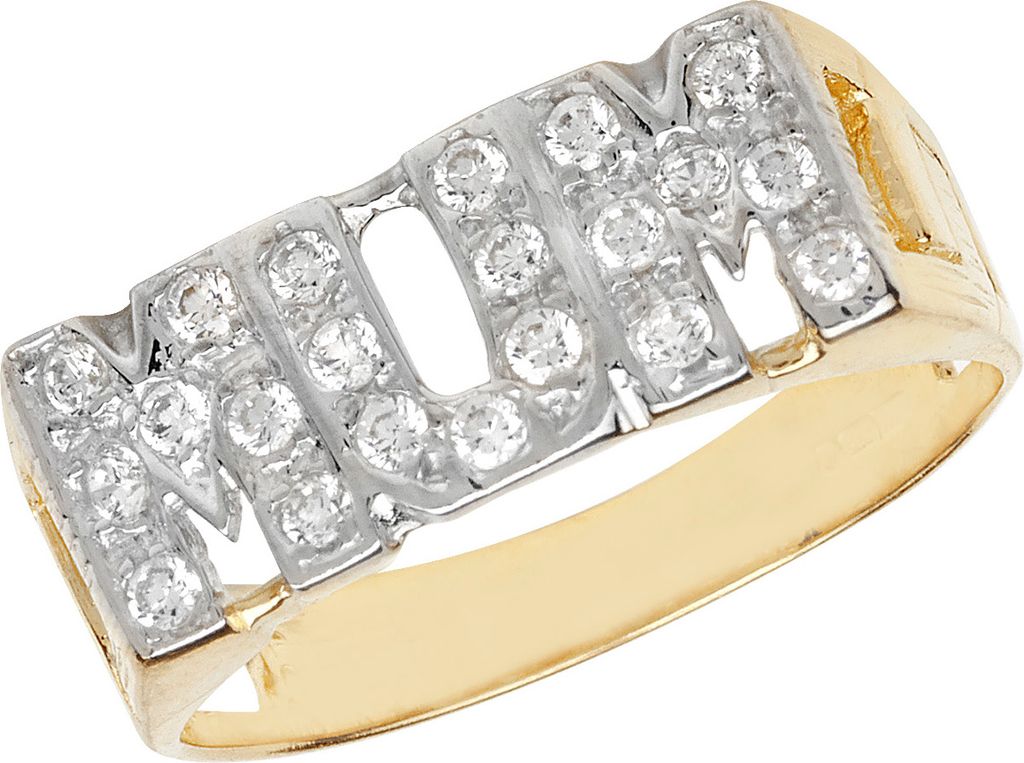 9 Karat (375) Gold Damen - Mum Ring mit Zirkonia, 57 (18.1); TRS11173RSP