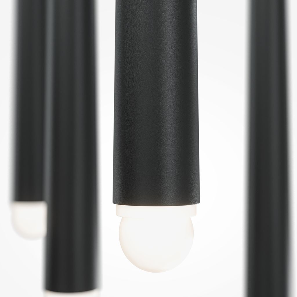 LED Hängeleuchte, 5 Flammig, Aluminium, schwarz, H 65,3 cm