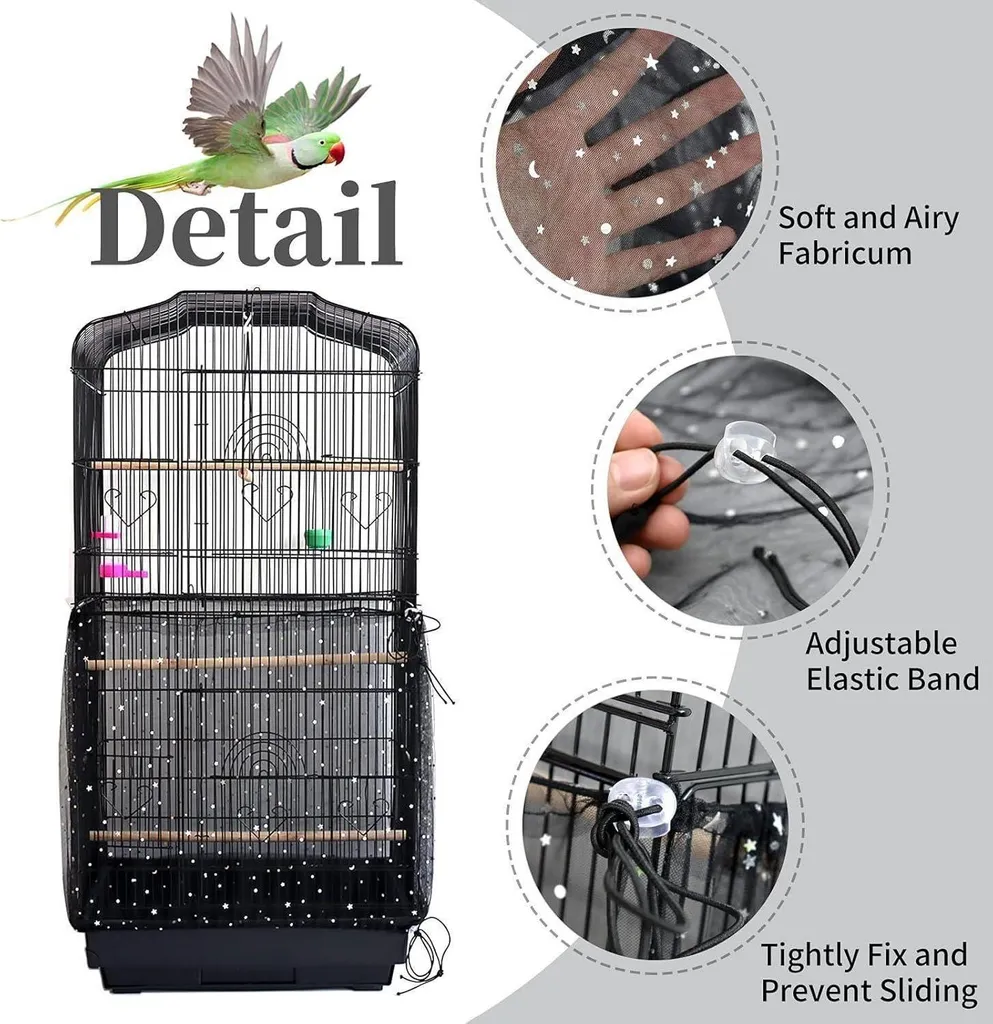 Accessorio Igiene Gabbie: Set 2 Coperture Regolabili Seed Catcher - 4