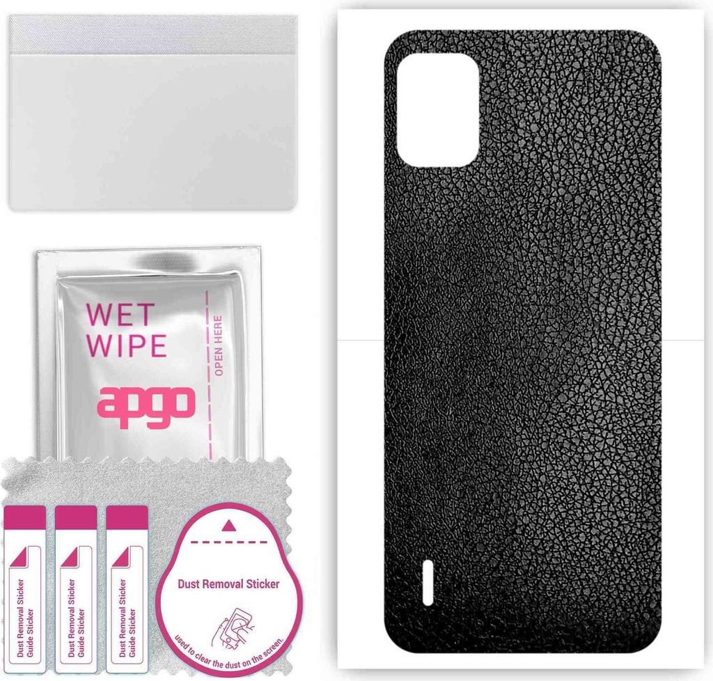 apgo Rückseite Schutzfolie, Skin, kompatibel mit Nokia C12 Plus, Hinten Displayschutzfolie aus Vinylfolie, kratzfest, einfache Montage - Schwarzes...