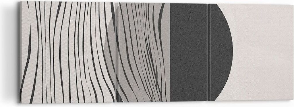 Bild auf Leinwand - Leinwandbild - 3 Teile - Figuren Formen Geometrie - 120x40cm - Wand Bild - Wanddeko - Wandbilder - Leinwanddruck - Bilder - Wan...